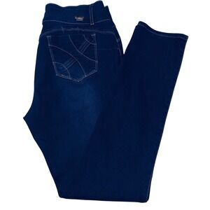 Bamboo Jeans Women Dark Wash High Rise Skinny Jeans Stretch Size 15 Button Fly